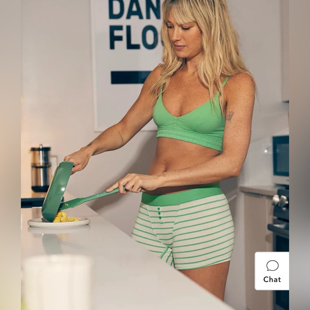 NEW Aerie Cotton Corset Bralette Green